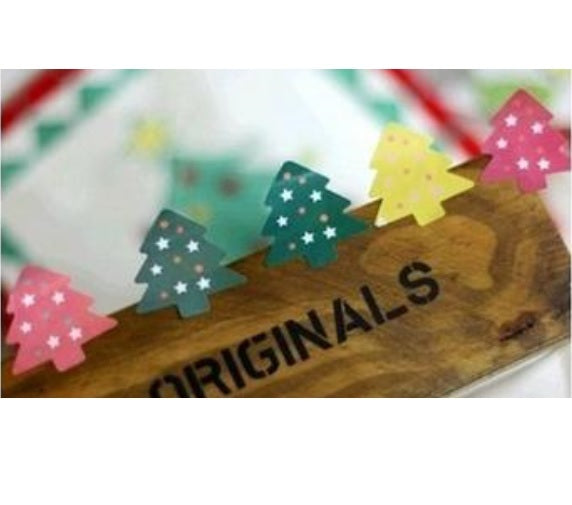 Multi-Coloured Christmas Tree Labels Gift Seal Christmas Present Stickers