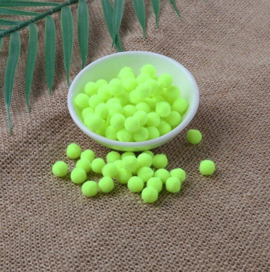Craft Pom Poms Size 8mm Many Colour Options & Pack Sizes Pom Pom Art & Craft - Neon Green