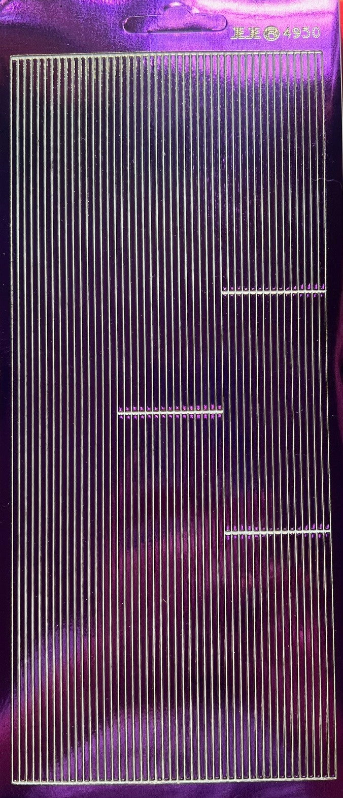 Lines Border Line Mirror Shine Peel Off Sticker Edge Craft Borders Stickers - Purple