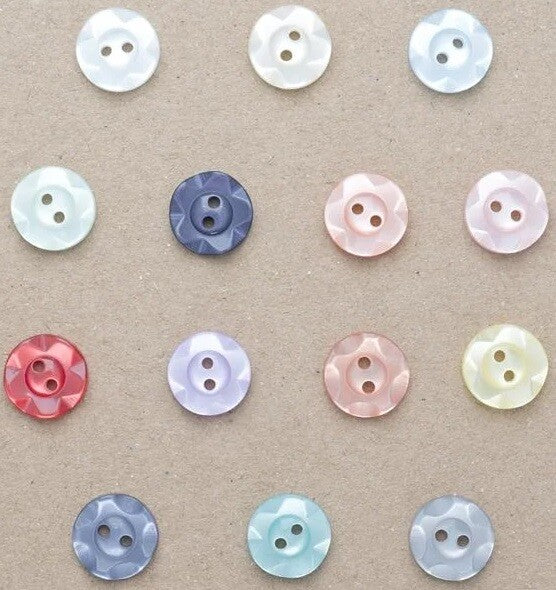 Fruit Gum Baby Buttons Dished Edge 11mm 14mm 16mm Dish Edged Button
