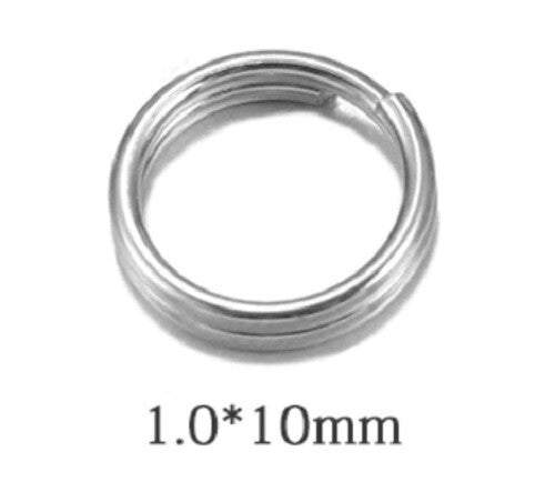 10mm Silver Keyring Split Rings Key Chain Links Jewellery Link Craft