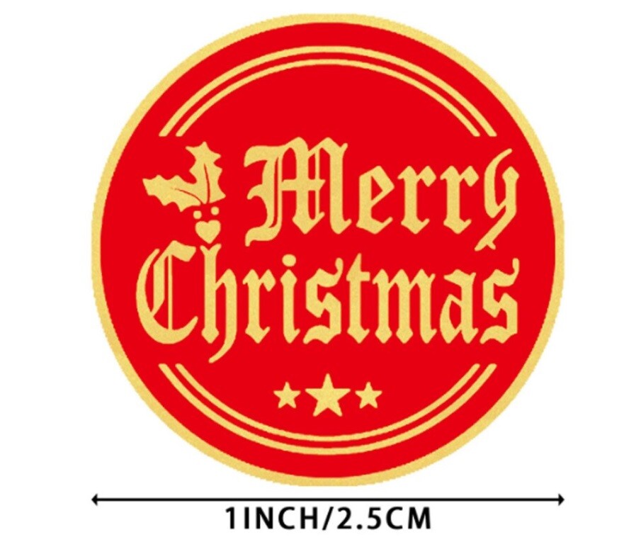 Merry Christmas Stickers Gift Food Seal Homemade Present Craft 2.5cm