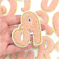 Pink Chenille Patch Letter Patches Iron on Sew on Alphabet Embroidery Customise