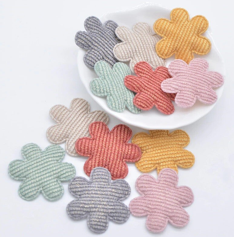 Flower Padded Glitter Patch Applique Customise Sew on Patches Customise Clothing