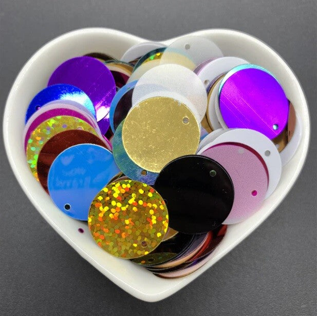 200 x Large Round 20mm Loose Sequin Flat Sewing Trim Costume Craft - 23 COLOURS - Mix of colours