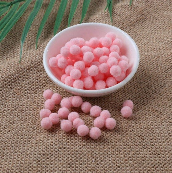Craft Pom Poms Size 8mm Many Colour Options & Pack Sizes Pom Pom Art & Craft - Flamingo Pink