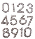Number Crystal Rhinestone Letter Patch Patches Iron on Hotfix Numbers Customise - Black