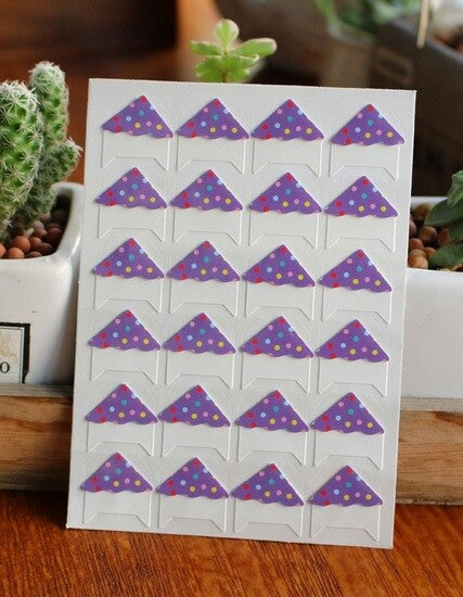 24 Spotty Self Adhesive Photo Album Frame Corner Protector Stickers Scrap Book - Purple