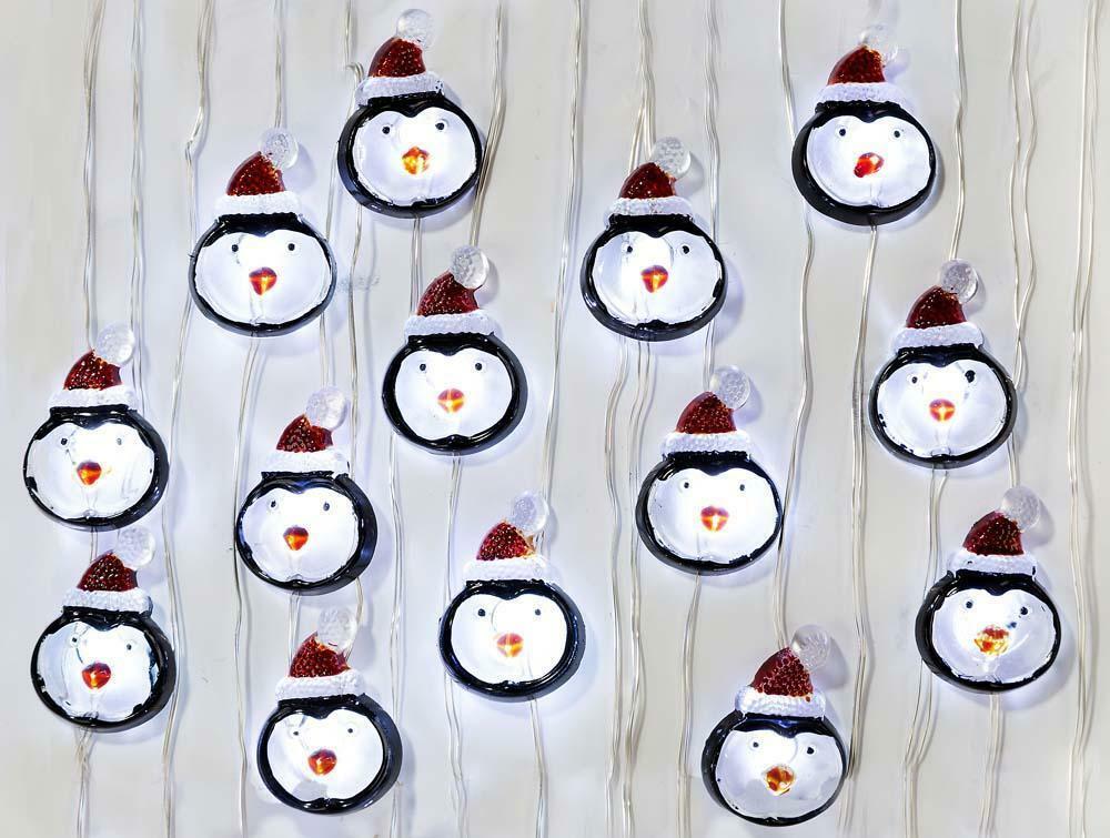 Christmas Santa Penguin Parade Sprout LED Table String Lights Garland 3 Metre