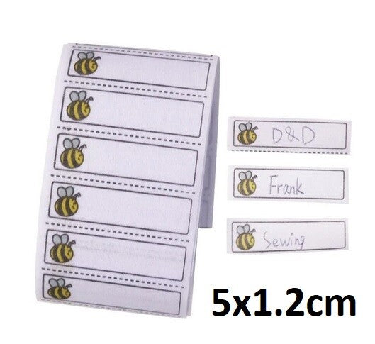 Blank Fabric Labels Iron On Write On Garment Clothing Tags ID Name Label Tag - Bee