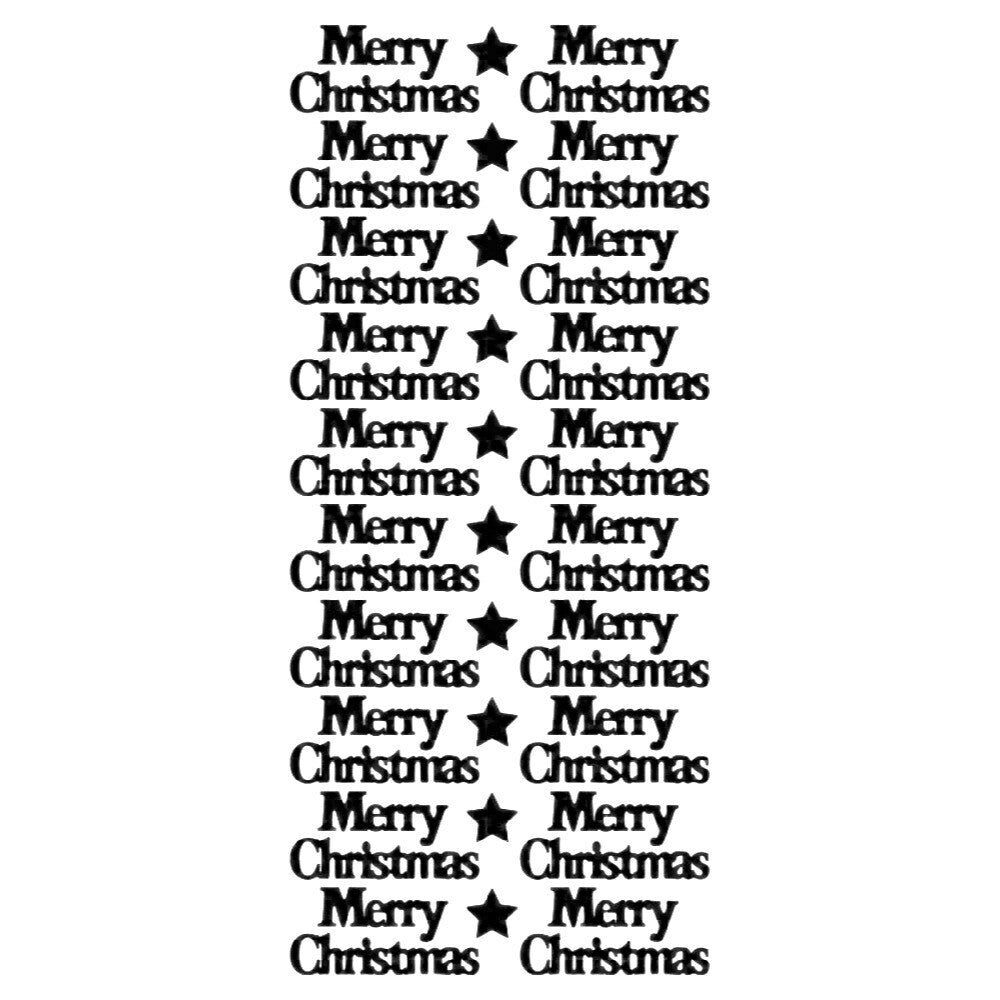 Merry Christmas Peel Off Sticker Sheet for Card Making Craft Scrapbooking Crafts - Black