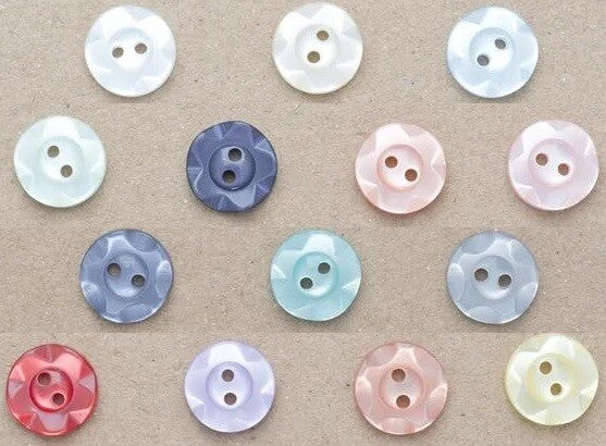Fruit Gum Baby Buttons Dished Edge 11mm 14mm 16mm Dish Edged Button