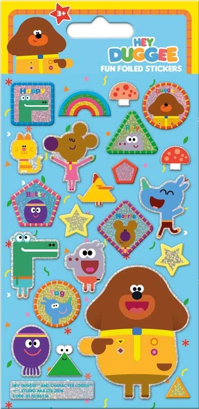 Foiled Re-usable Children's Character Stickers Party Loot Bag Fillers Craft Gift - Hey Duggee