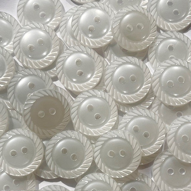 Mill Edge Buttons Milled Edge Baby Button - 8 Colours - 11.5mm, 14mm, 16mm - White