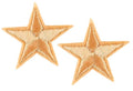 2 Beige Star Patches Iron On Sew On Stars Patch Embroidered Applique Badges