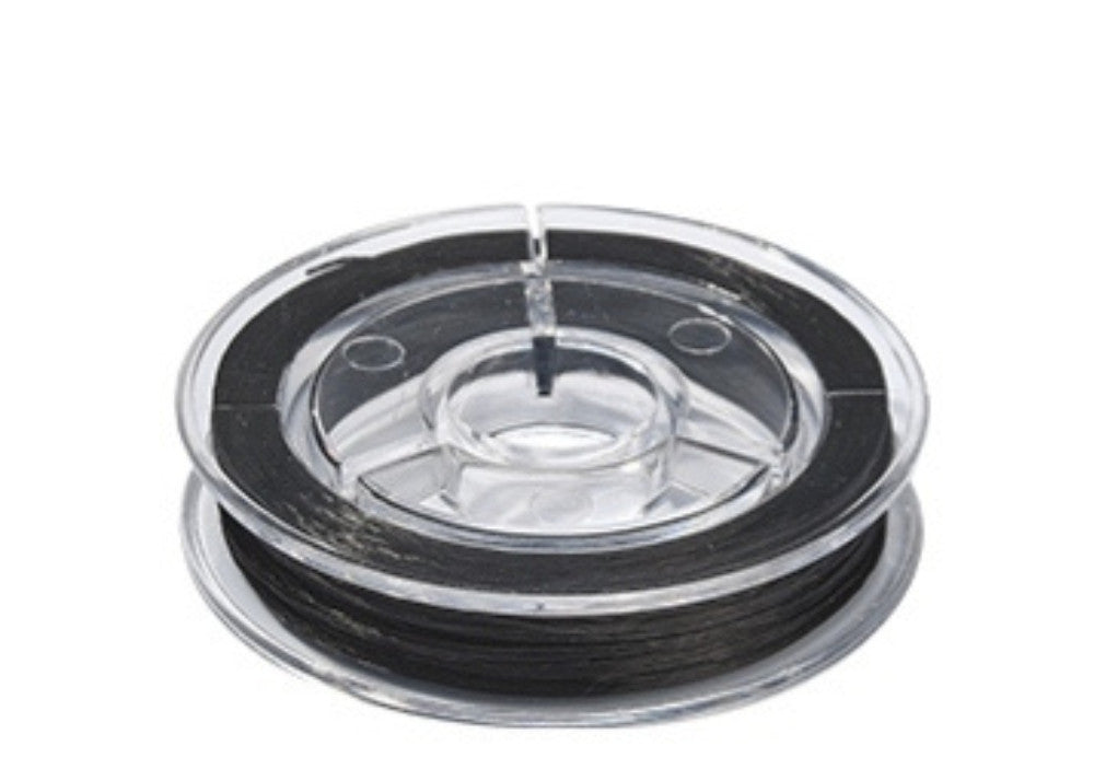 10m Colour Elastic Stretchy Thread Beading Cord String Jewellery Bracelet Making - Black