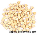 100 x Wooden Hearts Wood Heart Table Scatter Scrapbook Craft 10mm / 1cm