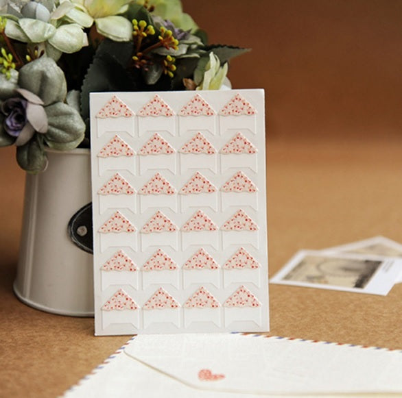 24 Cute Self Adhesive Photo Album Frame Corner Protector Stickers Scrap Book FB - Orange Flowers