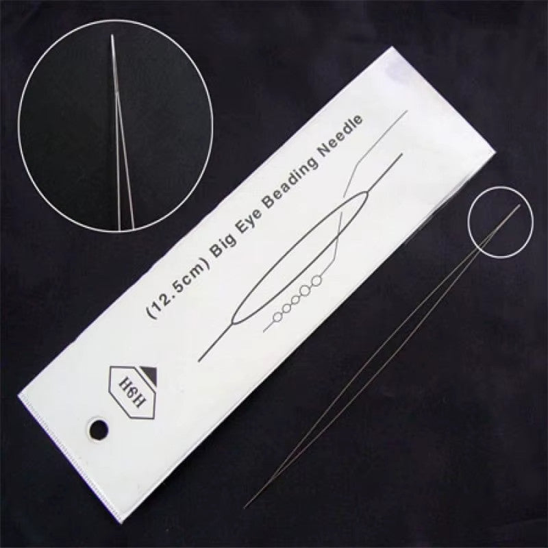 Beading Needle Stainless Steel Big Eye Collapsible Easy Thread - 4 Sizes