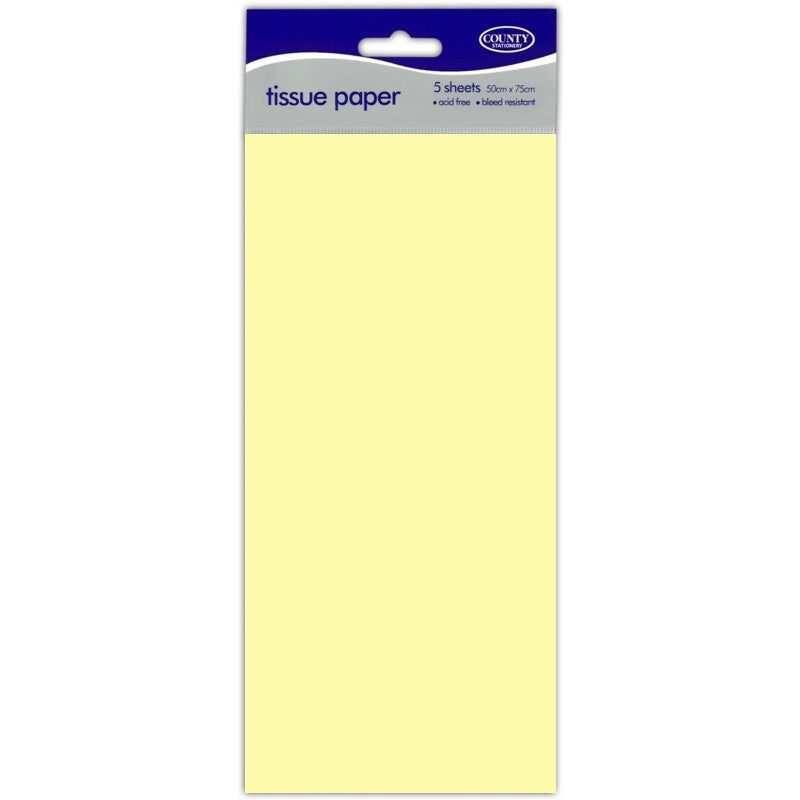 Large 5 Sheets Tissue Paper High Quality Acid Free 50cm x 75cm Craft Wrap Gift - Ivory