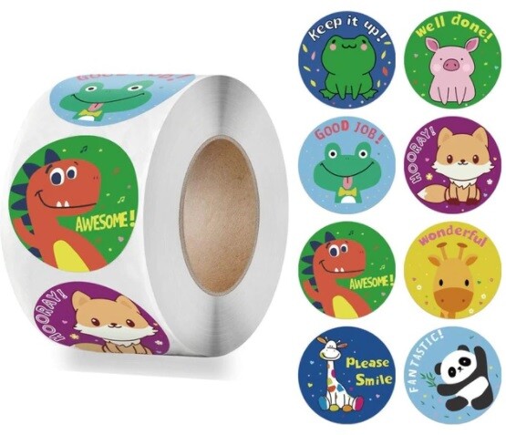 Kids Reward Stickers Labels Well Done Children's School Teachers & Nursery 25mm - Design 13