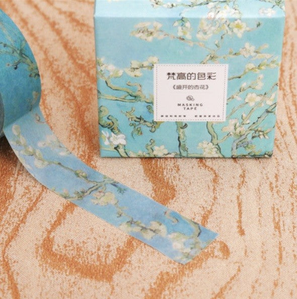 Vincent Van Gogh Washi Tape Decorative Scrap Book Craft Art 15mm Wide 7m Long - Almond Blossom 01