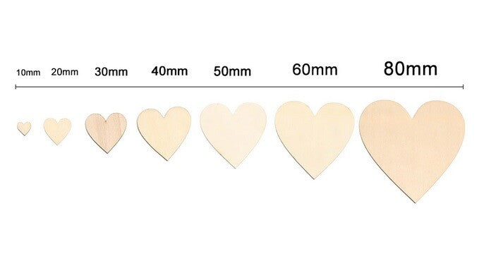 Wooden Hearts Shape Craft Shape Heart Tags Embellishments Decoration Wedding - 40mm
