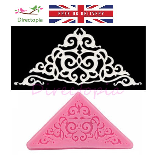 Sugar Lace Edible Regency Scroll Design Silicone Embossing Impression Mould Cake