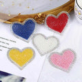 Heart Iron on Patch Rhinestone Hearts Patches customise Clothing 63x60mm