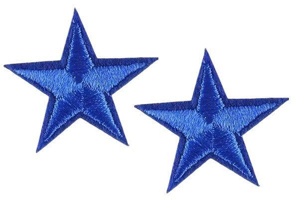 2 Royal Blue Star Patches Iron On Sew On Stars Patch Embroidered Applique Badge