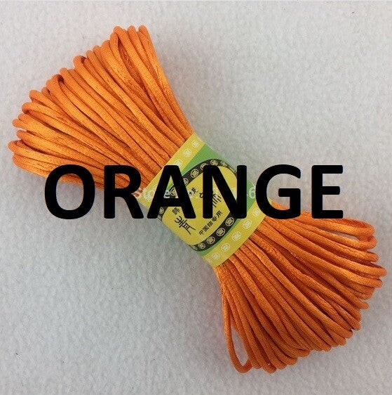 Cord Silky Satin Kumihimo Braiding Rattail Macrame 2mm Thick 5/10/20 Meter - Orange
