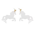Clear Acrylic Unicorn Horse Earrings Unique Exaggerated Large Festival