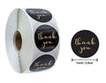 Round Labels 'Thank You' Handmade Gift Craft Seal 5 Designs Stickers 2.5cm - Black Thank You