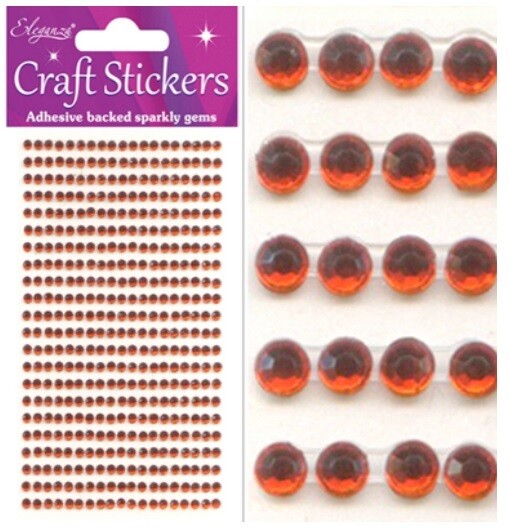 3D Stickers Craft Pearl Dots Sparkly Glitter Gem Craft Card Craft Self Adhesive - 3mm Red (418 gems)