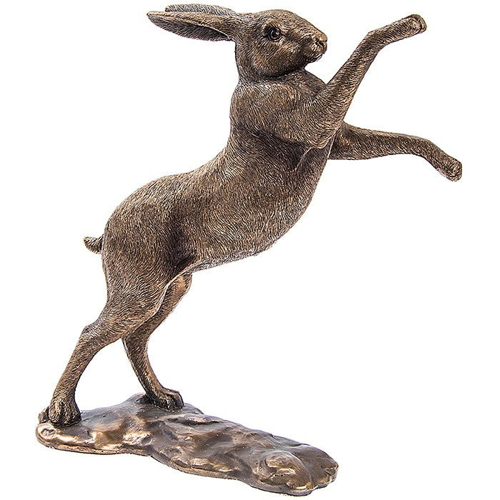 Bronze or Silver Hare Rabbit Wildlife Animal Ornament Gift Leonardo Reflections - Bronze Boxing