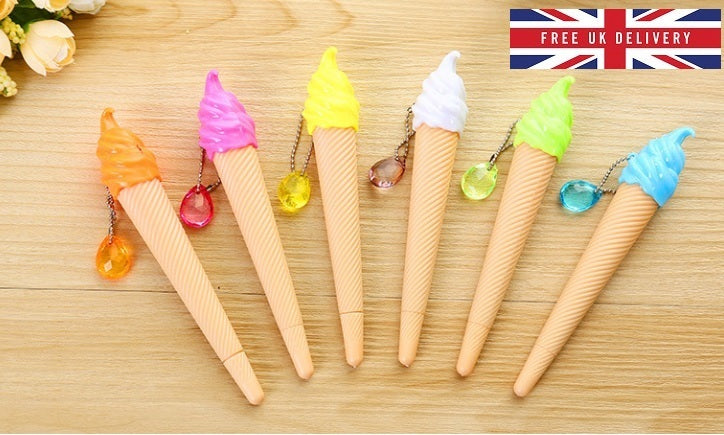 Ice Cream Pen Coloured Ink Pens Office School Kawaii Cute Novelty #2