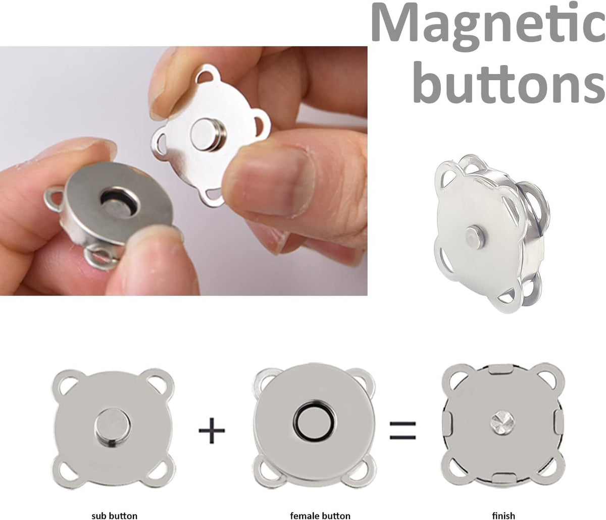 10/14/18mm Magnetic Snap Clasp Buttons Fasteners for Leather Craft Clothing