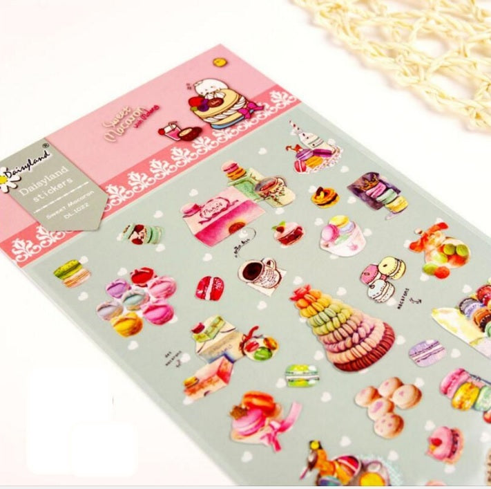 French Macaron Colourful Scrapbook Diary Album Decor Stickers