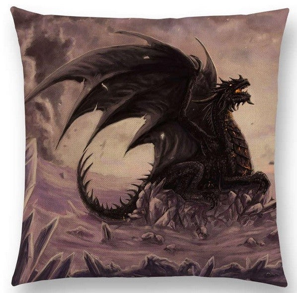 Dragon Cushion Cover Fantasy Mystical Magic Dragon Cushions 18" x 18" - 17