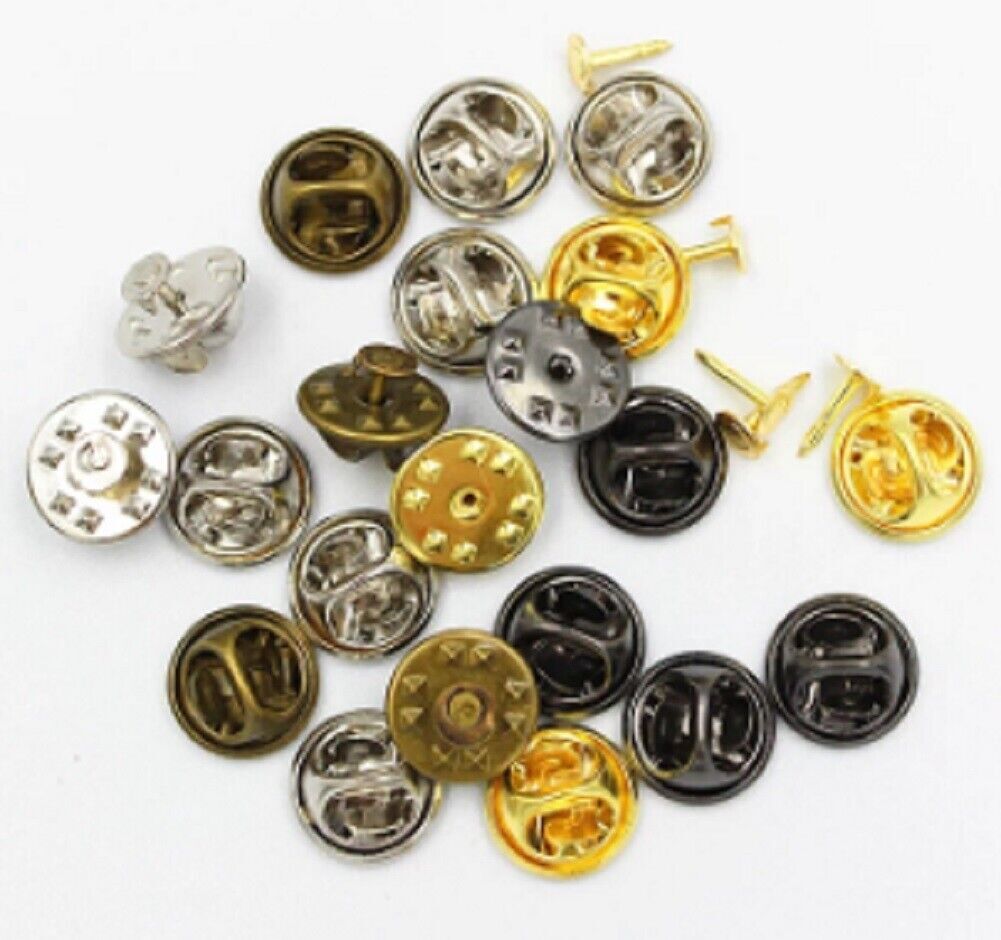 Butterfly Clutch Clips with Stud Pin Badge Backs Lapel Brooch Clasp