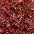 3D Red & AB Rhinestone Patches Letter Alphabet Patch Iron on / Glue on / Sew on
