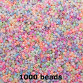 1000pcs Mixed Pastel Glass Seed Beads Multicoloured Jewellery Making Crafts 2mm