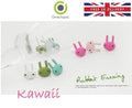 Kawaii Japan Bunny Rabbit Minimalist Candy Colour Cute Earrings & Gift Bag