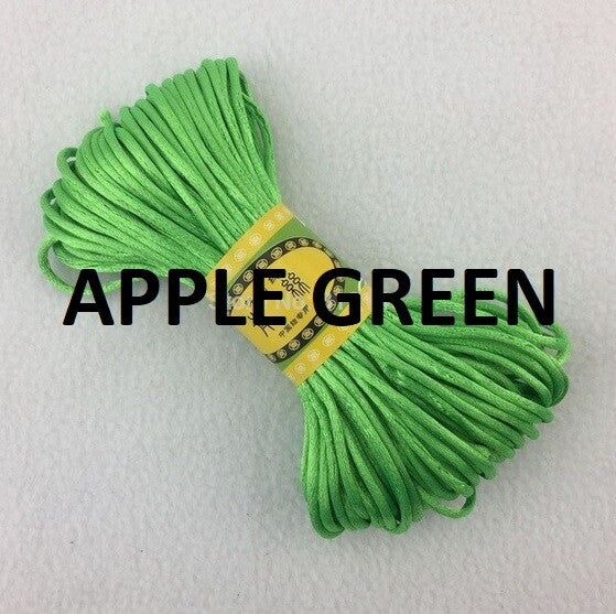 Cord Silky Satin Kumihimo Braiding Rattail Macrame 2mm Thick 5/10/20 Meter - Apple Green