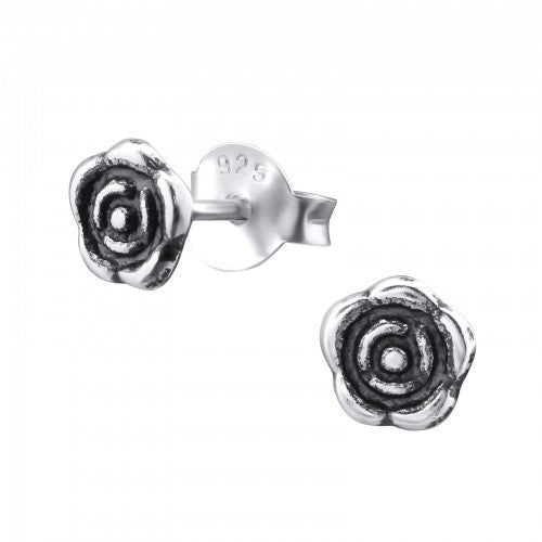 925 Sterling Silver Rose Flower Stud Earrings 5x5mm & Mini Gift Box #2