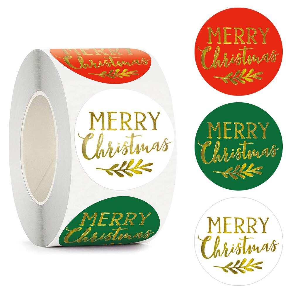 Merry Christmas Happy Xmas Labels Stickers Gift Craft Sticker 3.8cm