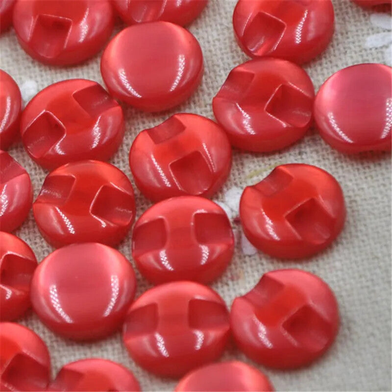 12mm / 1.2cm Buttons - 12 colours - Baby Knitting Clothing Knit Button Flatback - Red