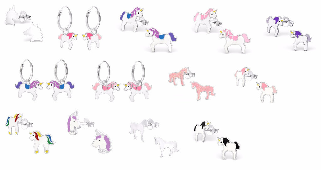 925 Sterling Silver Unicorn Pegasus Earrings & Gift Box