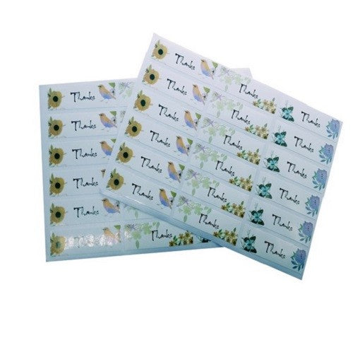 Paper Labels Hand Made Thanks Thank You Gift Paper Craft Sticker 5.5x1cm