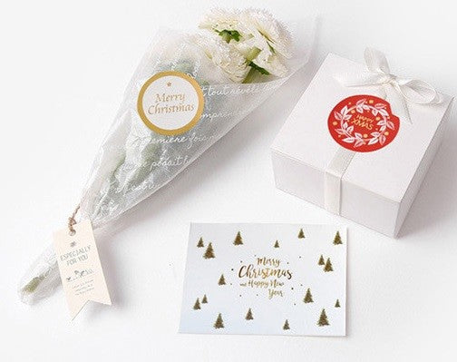 Christmas Gift Seal Stickers Merry Christmas Happy New Year Mix of Designs
